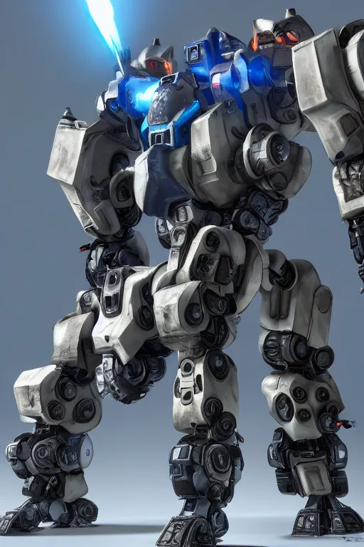 Image similar to mechwarrior 5 : mercenaries mech megaman transformer robot boss tank engine game octane render, 4 k, hd 2 0 2 2 3 d cgi rtx hdr style chrome reflexion glow fanart, global illumination ray tracing hdr fanart arstation by sung choi and eric pfeiffer and gabriel garza and casper konefal pixar and disney unreal zbrush central hardmesh