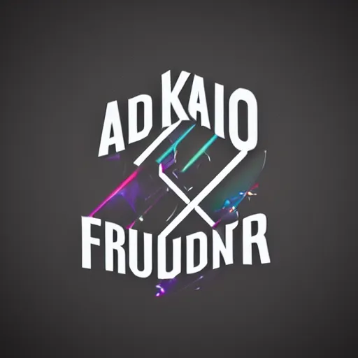 Prompt: a logo for a music producer by viktor kadic, digital 3 d, black background, trending on artstation