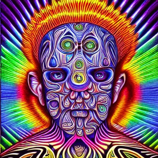 Image similar to a psychedelic!!!!! detailed drawing by alex grey, behance, psychedelic art, psychedelic, high detailed, hypnotic