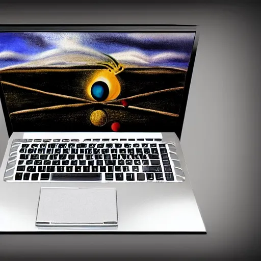 Prompt: surrealism salvador dali image of a laptop
