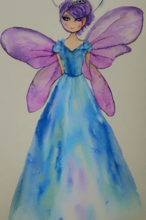 Prompt: fairy princess dress, watercolor