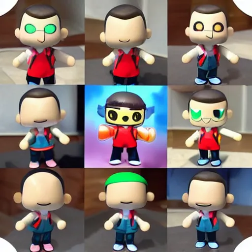 Image similar to alan turing stop motion animal crossing character vinyl action figure, plastic, toy