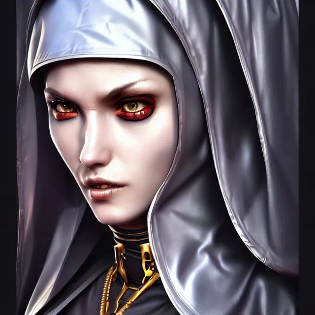 Prompt: cyberpunk nun warrior, highly detailed, 4 k, hdr, smooth, sharp focus, high resolution, award - winning photo, artgerm, photorealistic