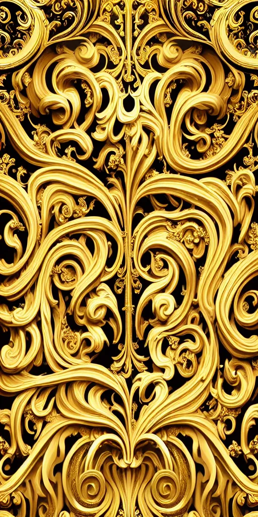 Image similar to the source of future growth dramatic, elaborate emotive Golden Baroque and Rococo styles to emphasise beauty as a transcendental, seamless pattern, symmetrical, large motifs, Palace of Versailles, 8k image, supersharp, spirals and swirls in rococo style, cartouches, white smoke, rainbow syrup splashing and flowing, Gold black and rainbow colors, perfect symmetry, High Definition, photorealistic, masterpiece, 3D, no blur, sharp focus, photorealistic, insanely detailed and intricate, cinematic lighting, Octane render, epic scene, 8K