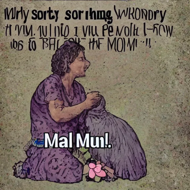 Image similar to sorry mum