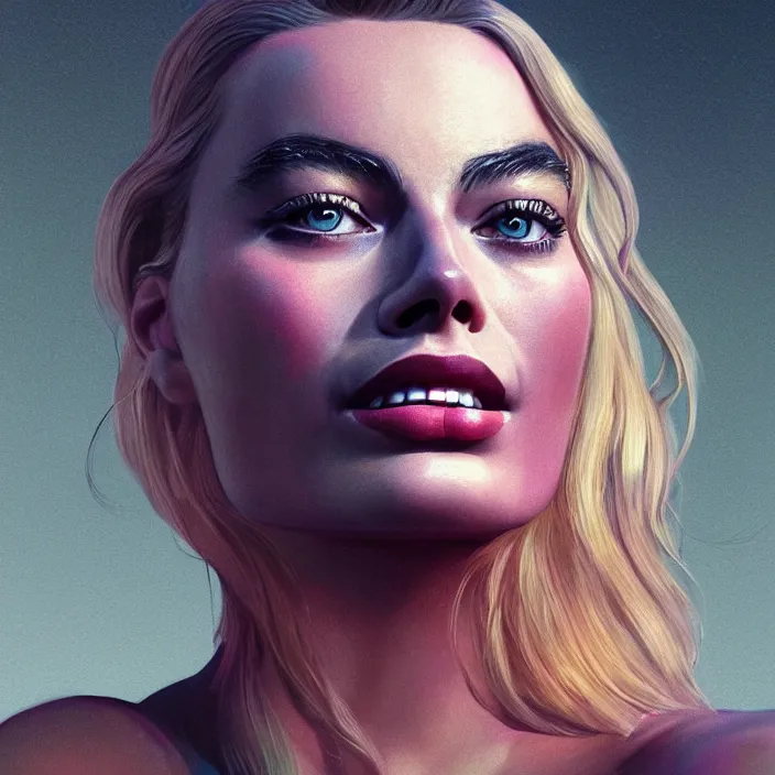 Image similar to portrait of margot robbie, iphone. intricate artwork. by tooth wu, wlop, beeple, dan mumford. octane render, trending on artstation, greg rutkowski very coherent symmetrical artwork. cinematic, hyper realism, high detail, octane render, 8 k, iridescent accents