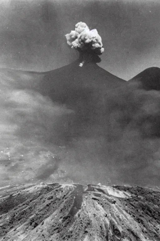 Image similar to last cinematic photograph volcano erupted found photograph