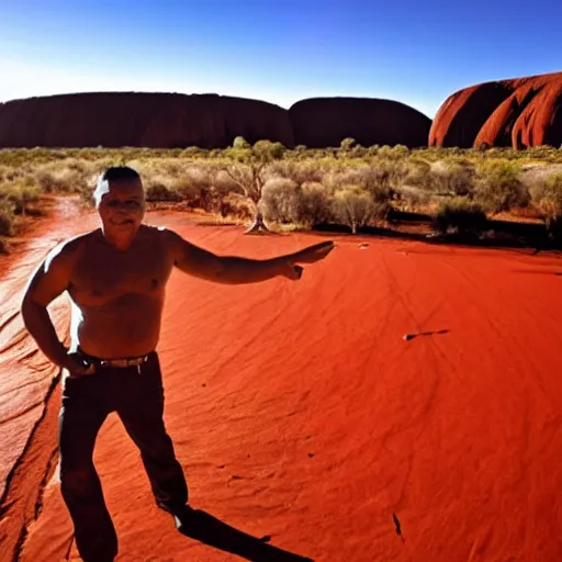 Prompt: stan grant at uluru Australia outback award winning photograph