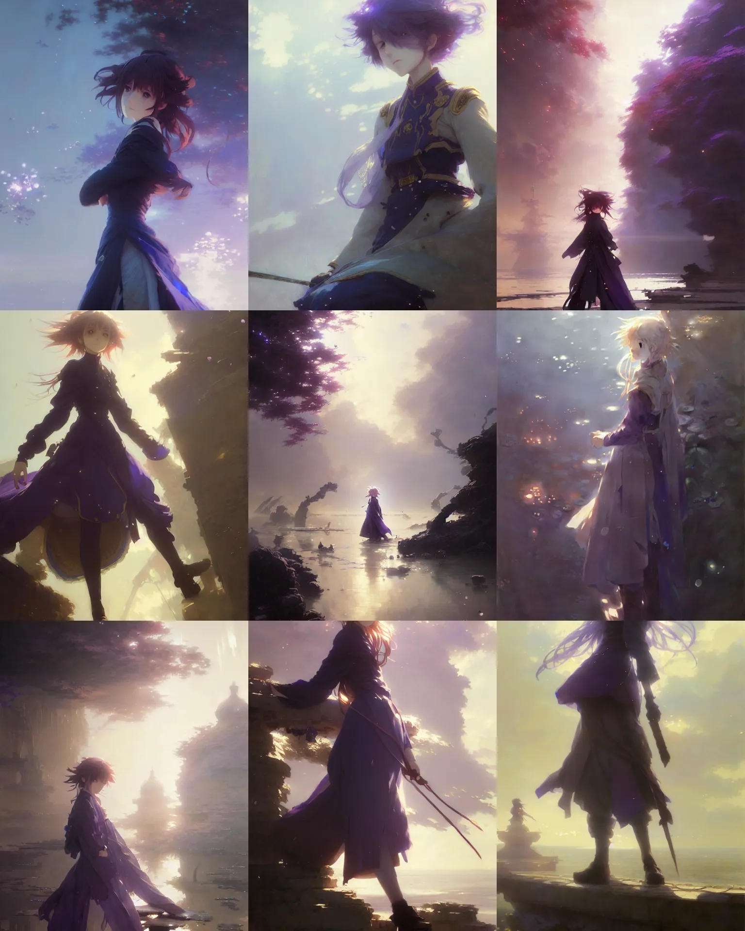 Image similar to female violet evergarden anime, intricate, sharp focus, illustration, highly detailed, digital painting, concept art, matte, art by ruan jia and wlop and greg rutkowski, masterpiece