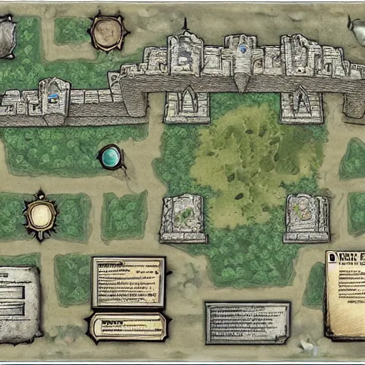Image similar to dnd castle map layout, digital art