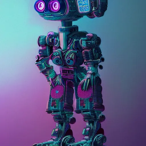 Image similar to a fluffy cyberpunk robot fractal:: by Martine Johanna and Simon Stålenhag and Chie Yoshii and Casey Weldon and Guillermo del toro :: ornate, dynamic, particulate, pastel colors, intricate, elegant, highly detailed, centered, artstation, smooth, sharp focus, octane render, 3d