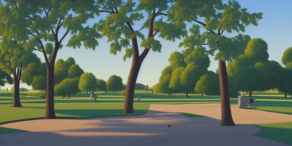 Image similar to the empty park, summer evening, kenton nelson