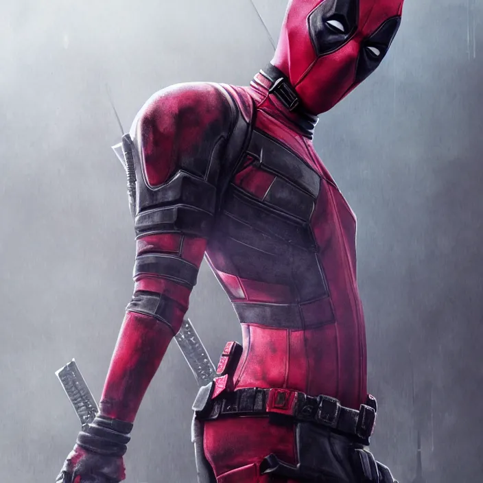 Image similar to charlize theron as deadpool. x - men. intricate abstract. intricate artwork. by tooth wu, wlop, beeple, dan mumford. octane render, trending on artstation, greg rutkowski very coherent symmetrical artwork. cinematic, hyper realism, high detail, octane render, 8 k, iridescent accents