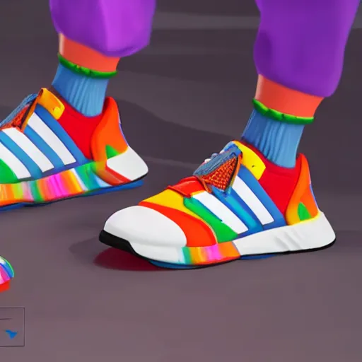 Image similar to a new colourful Adidas shoes, made of candies. Realistic. 8k. unreal 5. award-winning.