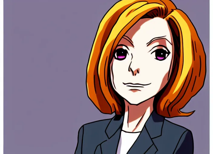 Image similar to dana scully, anime style by studio trigger