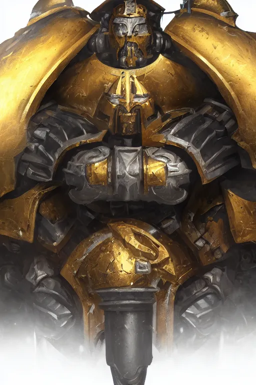 Image similar to armor portrait heros warhammer 4 0 k horus heresy fanart - the primarchs emperor by johannes helgeson animated with vfx concept artist & illustrator global illumination ray tracing hdr fanart arstation zbrush central hardmesh 8 k octane renderer