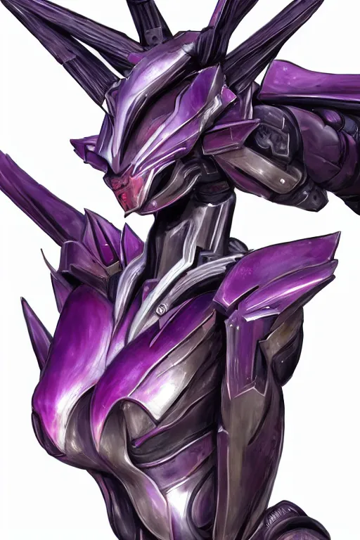 Image similar to bust shot, hyperdetailed realistic elegant beautiful stunning giant robot mecha hot female goddess dragon, sharp spines, sharp metal ears, smooth purple eyes, smooth fuschia skin, smooth silver armor, nebula size, space, epic proportions, epic scale, warframe fanart, macro giantess, furry art, dragon art, goddess art, giantess art, furaffinity, octane