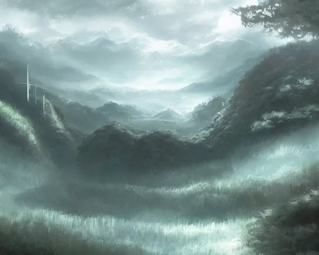 Image similar to a vapor realm. scenery art. pixiv scenery art.