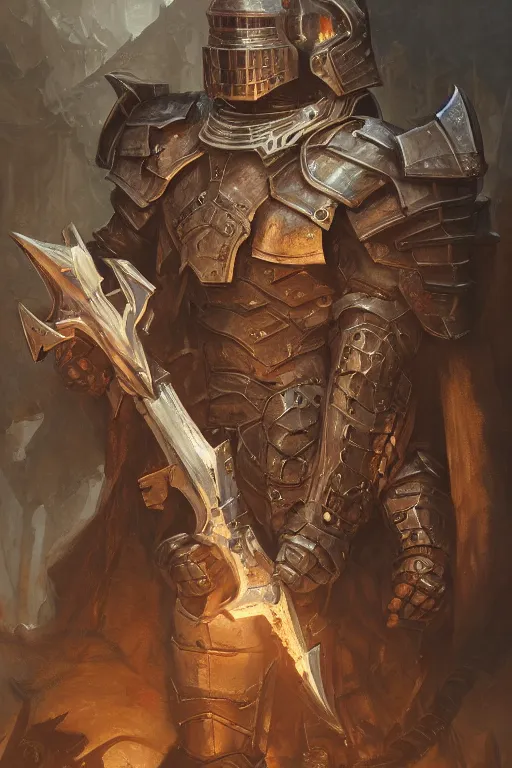 Image similar to the doomslayer as a realistic fantasy d & d knight, fullbody portrait art by donato giancola and greg rutkowski, realistic face, digital art, trending on artstation, center frame