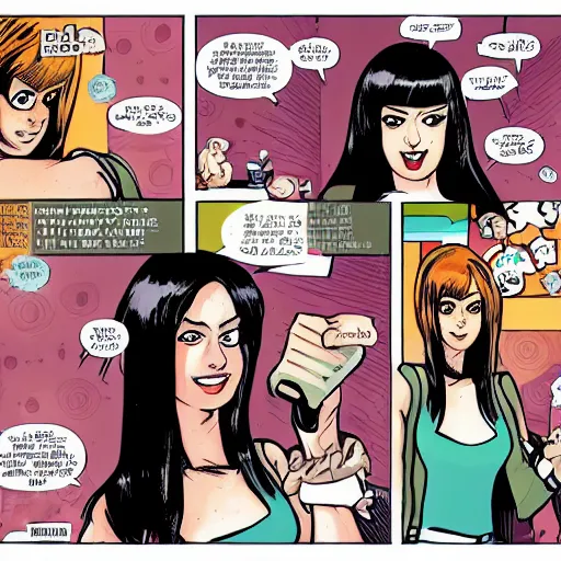 Prompt: anne hathaway by scott pilgrim comics by bryan lee o'malley