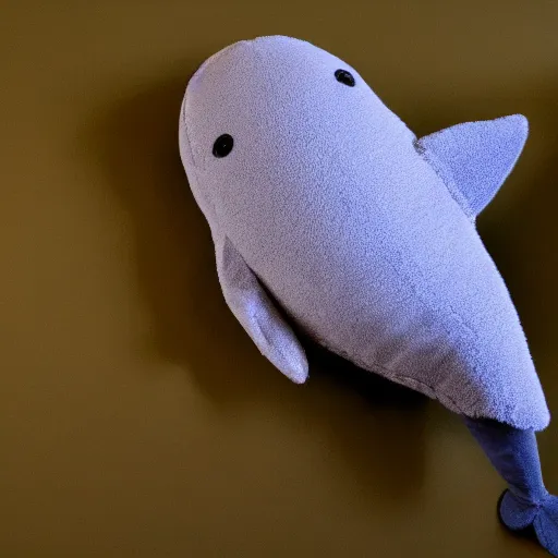 Image similar to a happy dolphin, plush doll, 8k