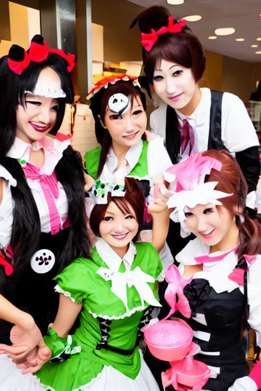 Image similar to Japanese maid cafe, Halloween, cosplay