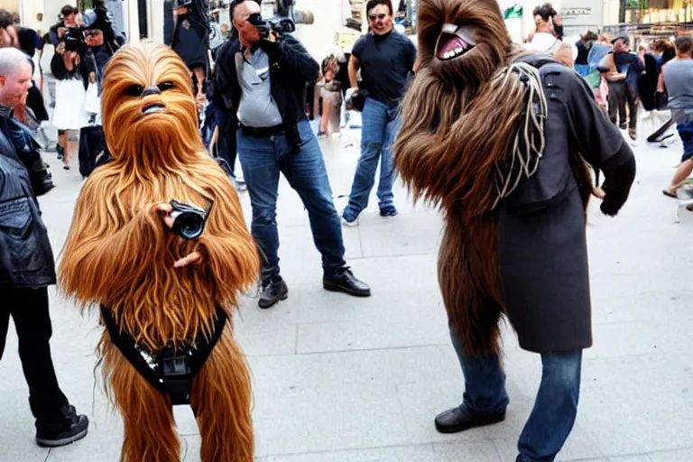 Image similar to Chewbacca paparazzi