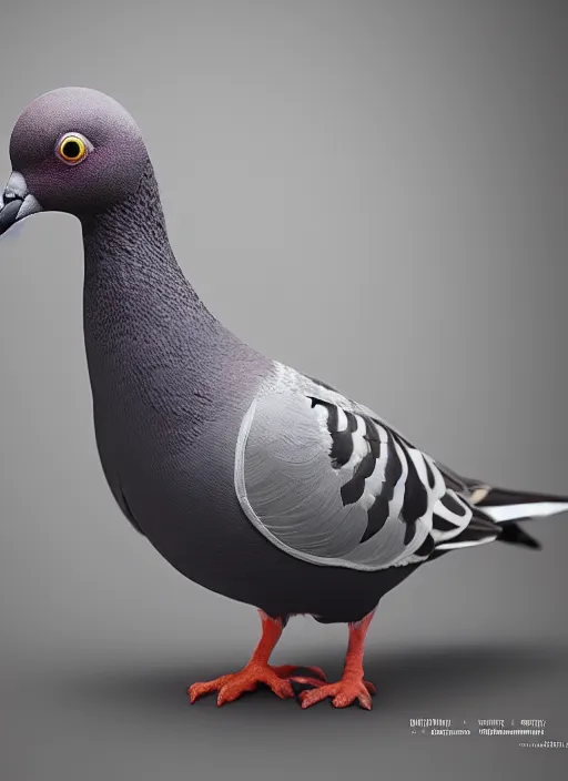 Prompt: pigeon. insanely detailed. by wlop, ilya kuvshinov, krenz cushart, greg rutkowski, pixiv. zbrush sculpt, octane, maya, houdini, vfx, in luxury advertisement, sharp focus, volumetric lighting