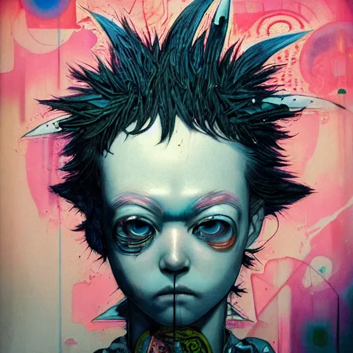 Image similar to prompt : punk portrait soft light painted by james jean and katsuhiro otomo and erik jones, inspired by akira anime, smooth face feature, intricate oil painting, high detail illustration, sharp high detail, manga and anime 1 9 9 9