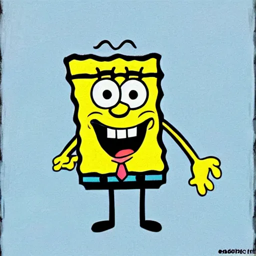 Prompt: spongebob squarepants painted in the style of scream by edvard munch