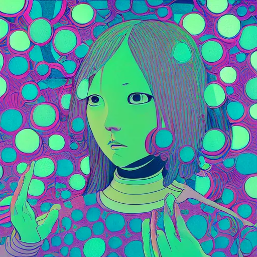 Image similar to a portrait of a girl by inio asano, beeple and james jean, chiho aoshima color scheme