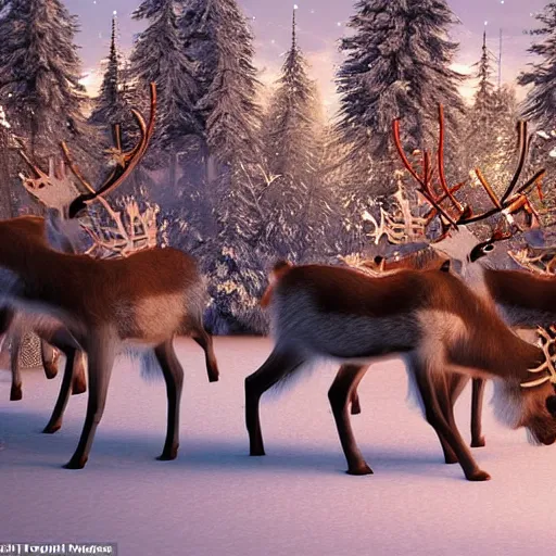 Prompt: reindeer breeders crowded rave in tundra with laser show decorations, hyperrealistic phot, octane render, dynamic lighting