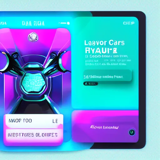 Image similar to vaporwave car concept, ui card