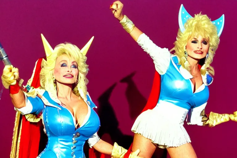 Image similar to Photo of Dolly Parton as She-Ra, 1985,