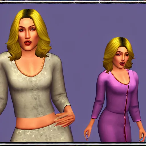 Image similar to madonna. snapshot from the sims 1.