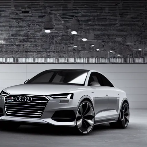 Prompt: a concept audi shooting break in a design studio