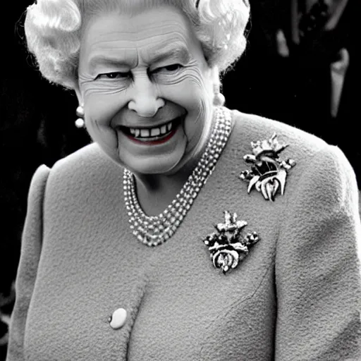 Prompt: queen elizabeth as a reptilian