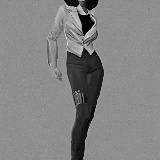 Prompt: female version of james bond, trending on artstation g -