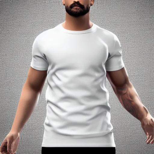 Prompt: white t - shirt model front view mockup