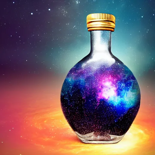 Image similar to a galaxy inside a bottle