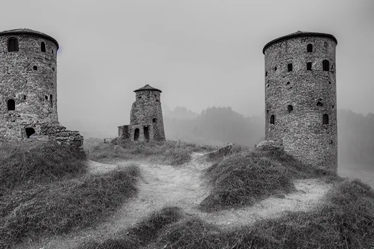 Prompt: all along the watchtower, photographic art by martin rak