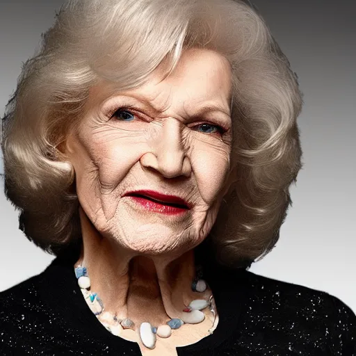 Image similar to roger waters but with betty white's face