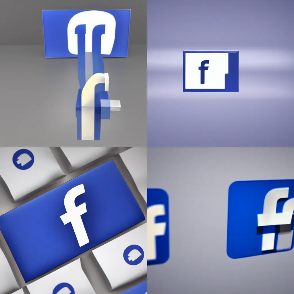 Prompt: Facebook logo after merging with Twitter, 3d render
