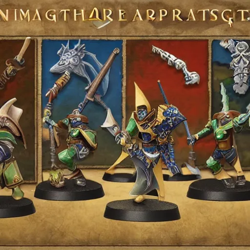 Prompt: runescape characters as warhammer tabletop figurines