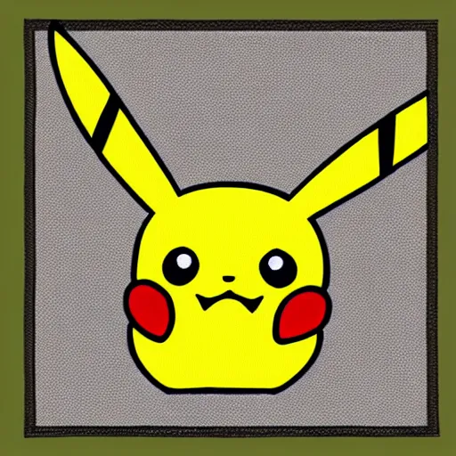 Image similar to a sketch drawing of a pikachu rug,