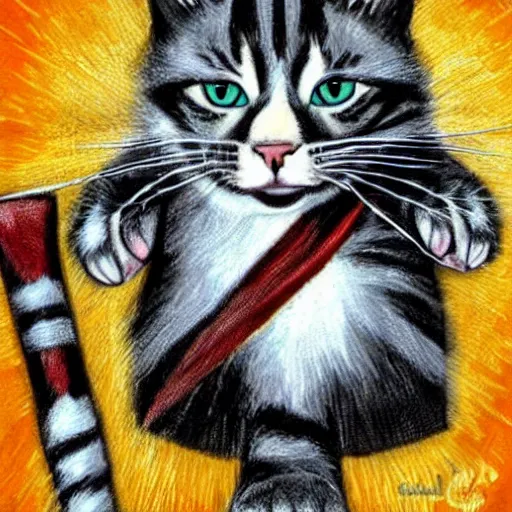 Image similar to a feline thor