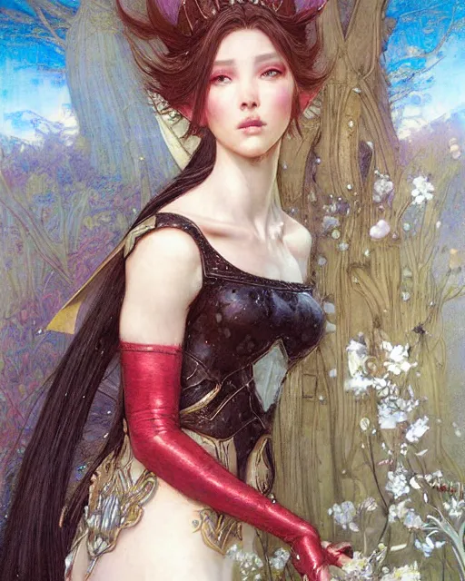 Prompt: a beautiful elf princess by Edgar Maxence and Ross Tran and Michael Whelan