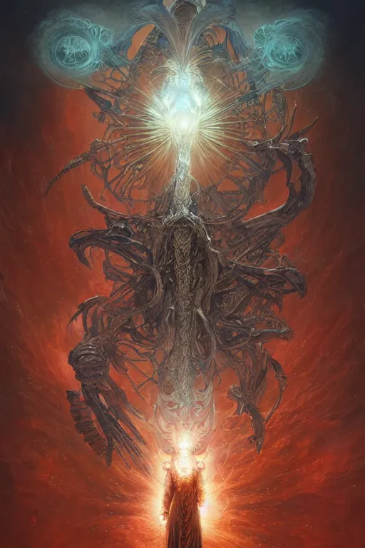 Image similar to now is the time to relaunch the dream weapon, by artgerm and yoshitaka amano and moebius and hr giger and zdislaw beksinski, hyperdetailed, surreal, dc comics, ornate, stunning, nebula, explosions in the sky, trending on artstation