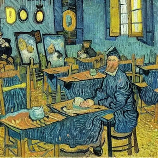 Image similar to hermeneutics professor by van gogh