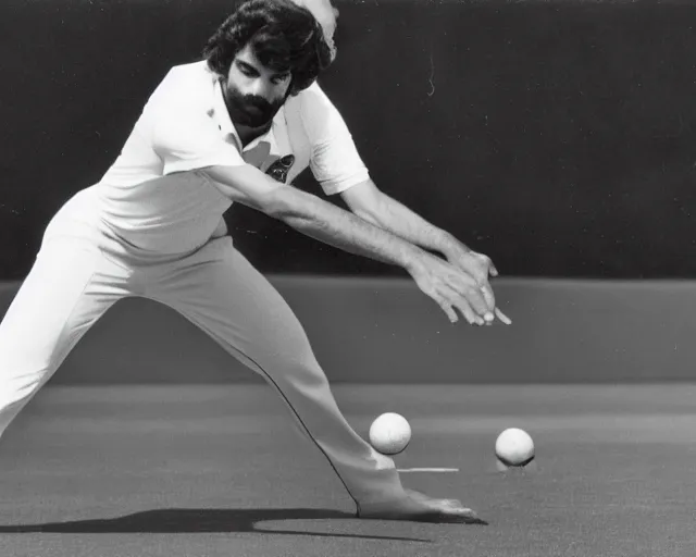 Image similar to a photo from 1 9 8 3 of yosef kavinsky bowling